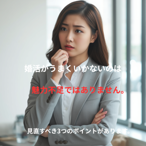 婚活がうまくいかないのは魅力不足ではない。本当に見直すべき3つのこと